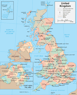  google maps europe: Map of UK (United Kingdom) Political Motiv 