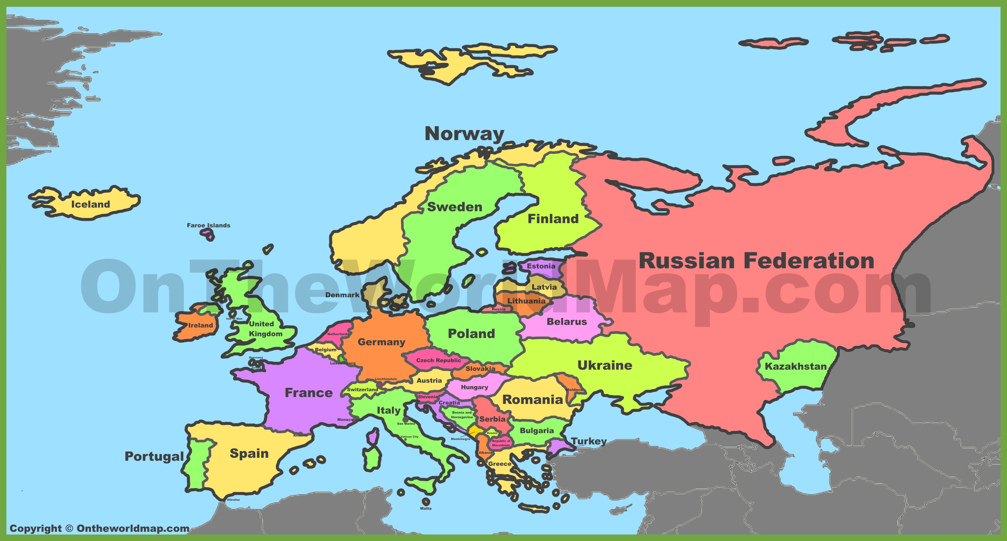  Political Map of Europe - Ontheworldmap.com Motiv 