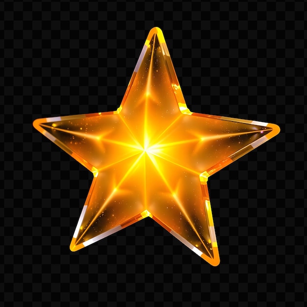  Radiant Glowing 3D Star With Smooth Translucent Glass the Star Glows Illustration 