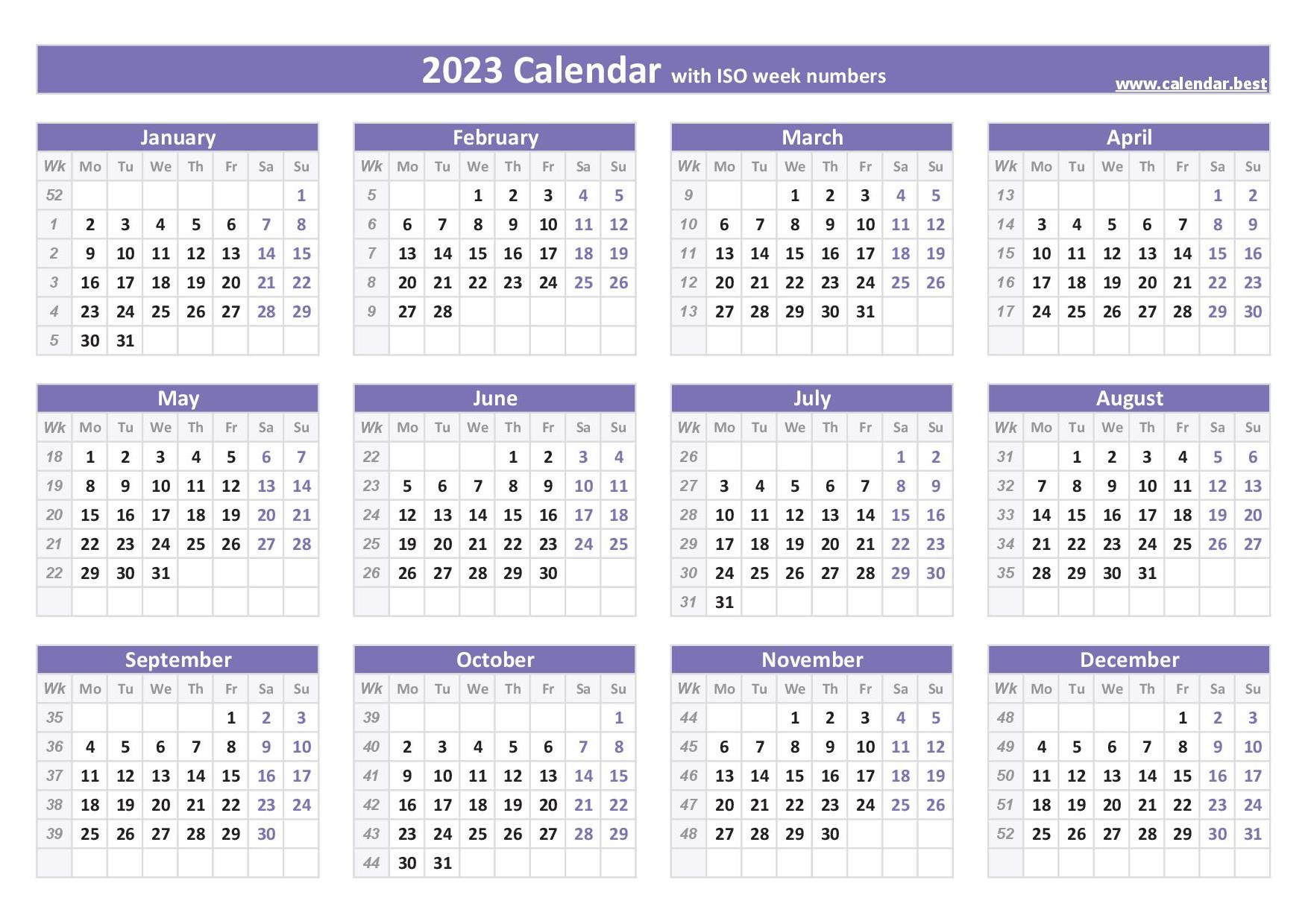  Printable Calendar 2023 Bildidee 
