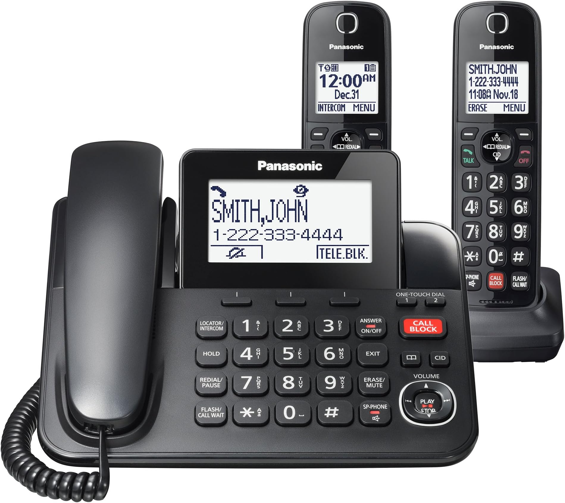 Amazon.com : Panasonic 2 Handset Cordless Phone with Digital Answering