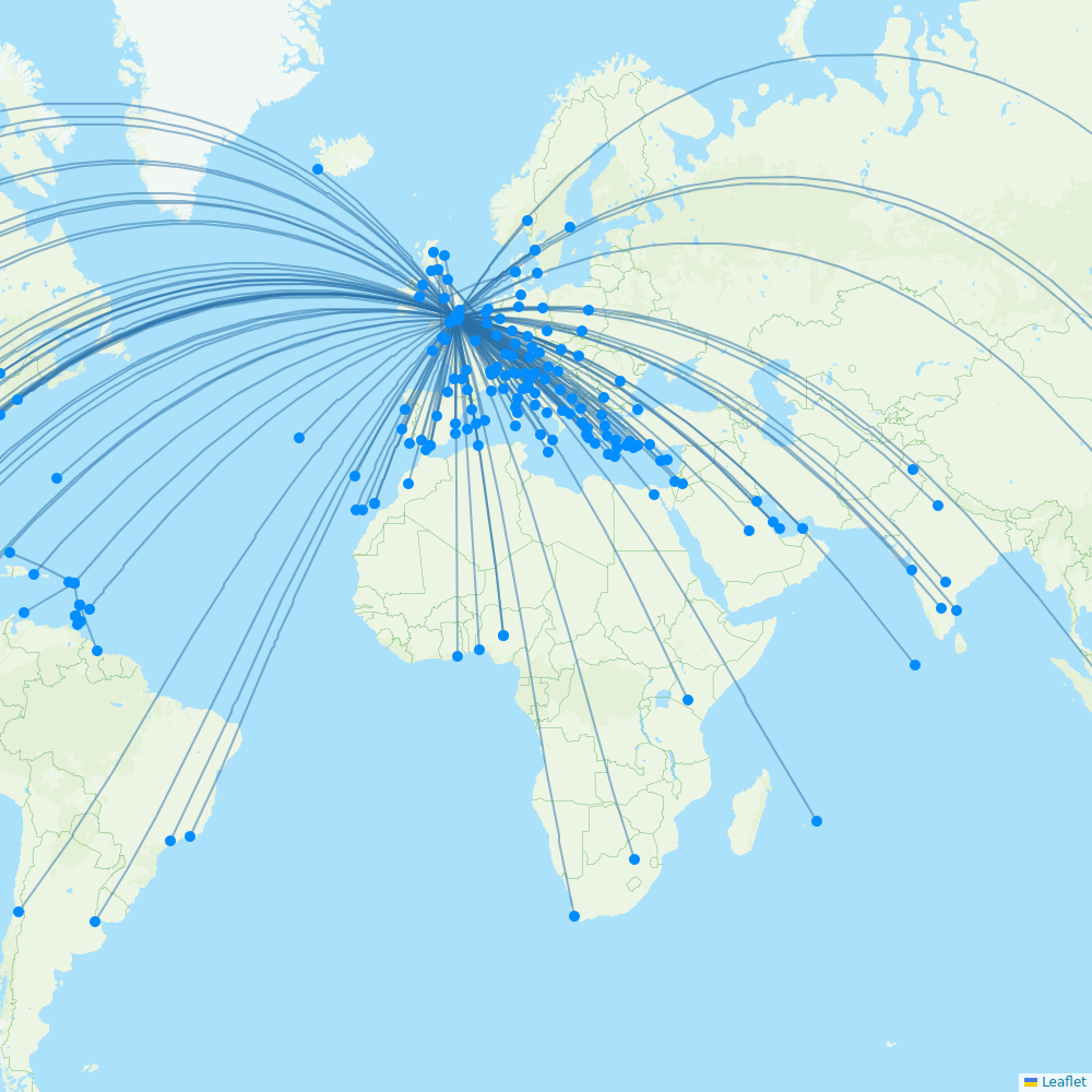  British Airways routes 2026 – map with all flights - Flight Routes Bildidee 