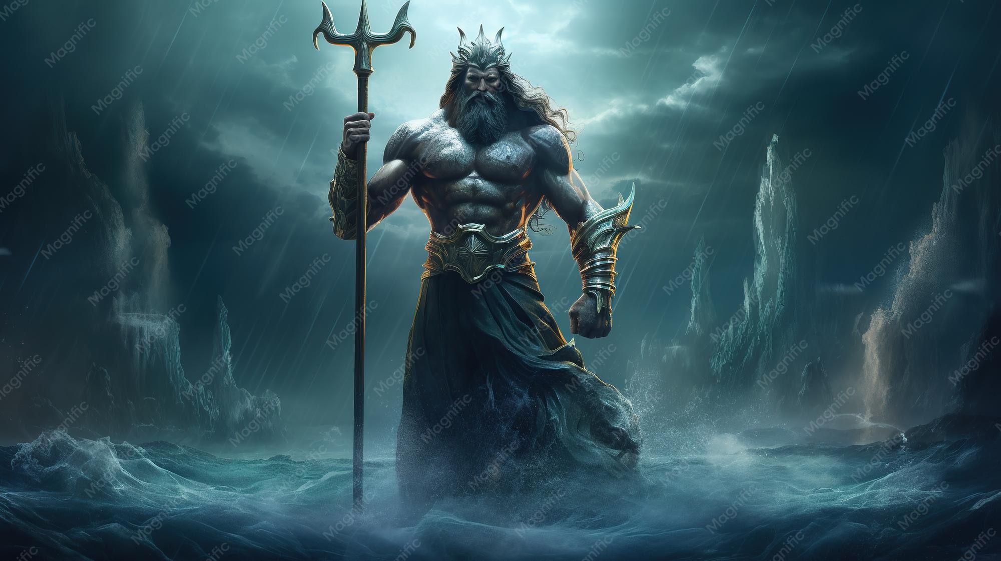 Premium Photo | A beautiful image of Poseidon the god of the seas