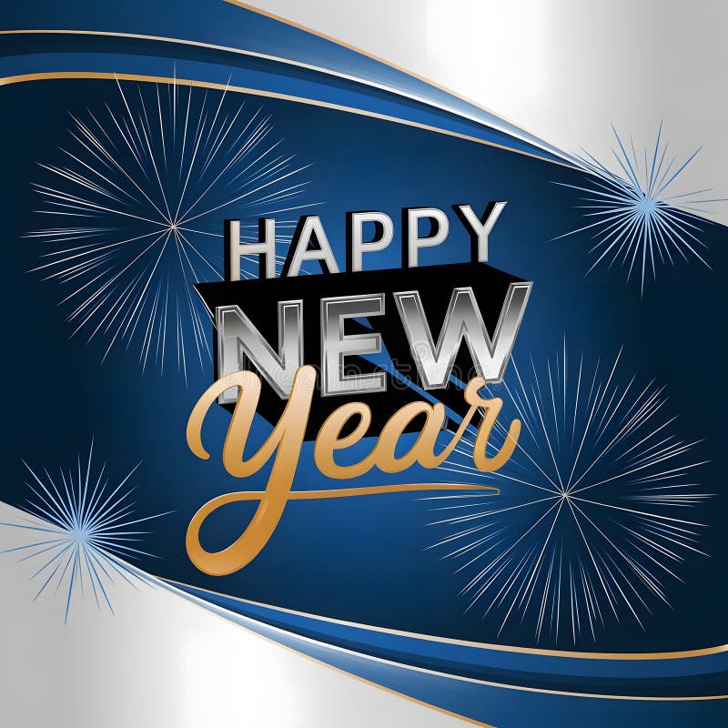 Happy New Year, New Year Celebrations, Stock Illustration
