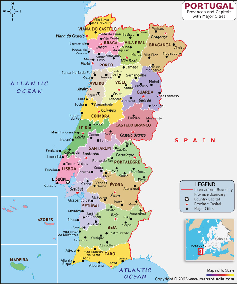 Portugal map cities