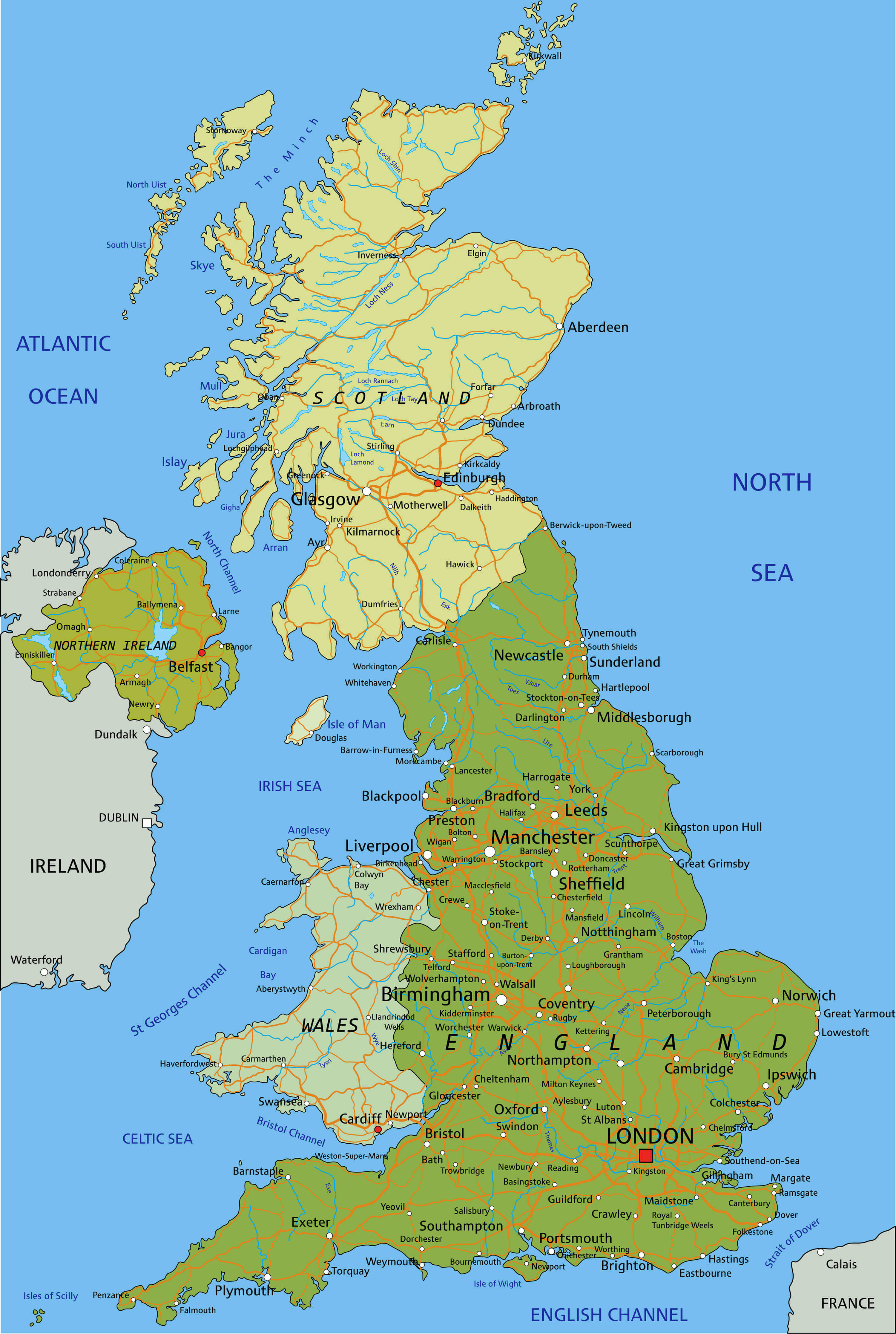  Printable Map Of The Uk Bildidee 