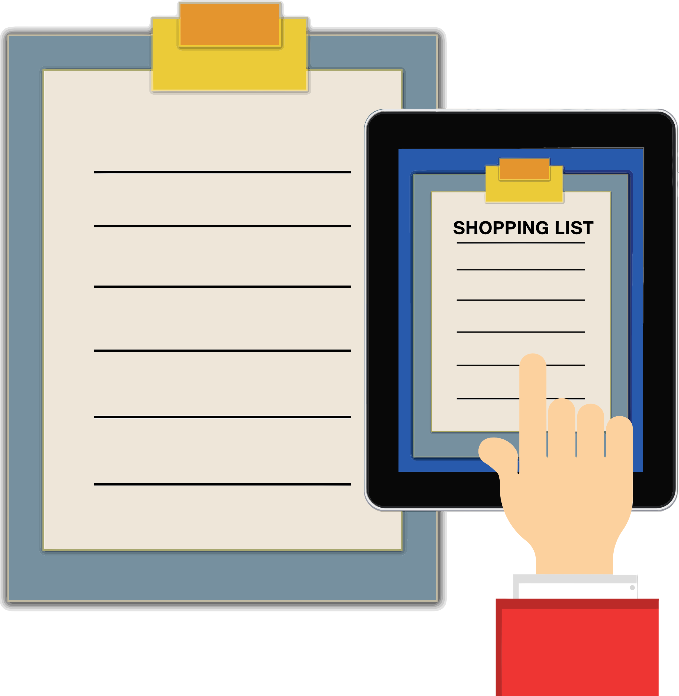  Clipart - Shopping List Clipboard Tablet Motiv 