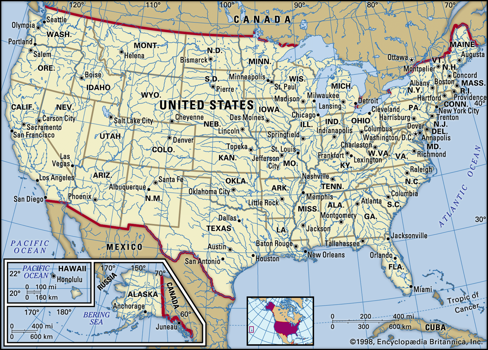  Usa Map With Geography Motiv 