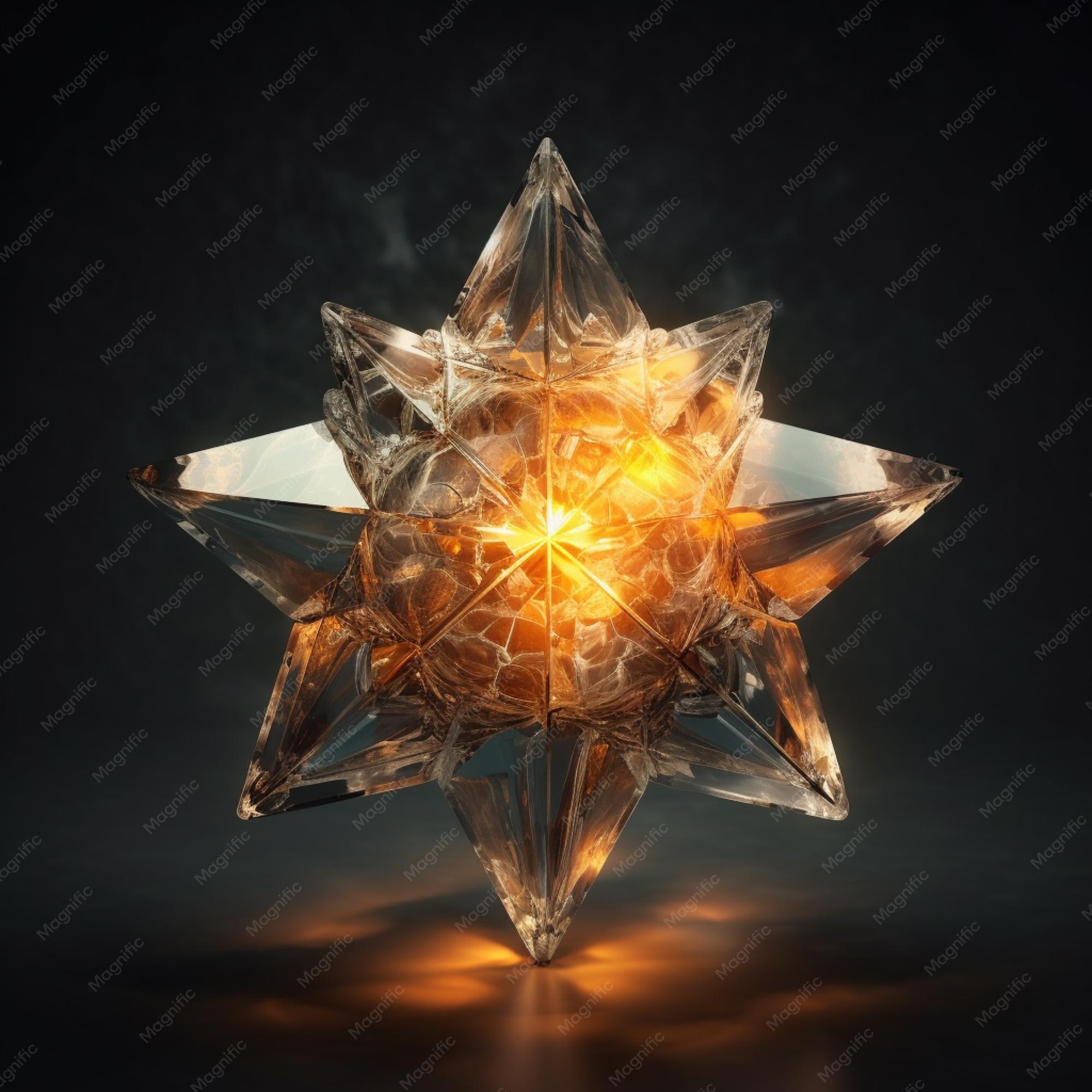  a beautiful 3d star shaped render with light effects 