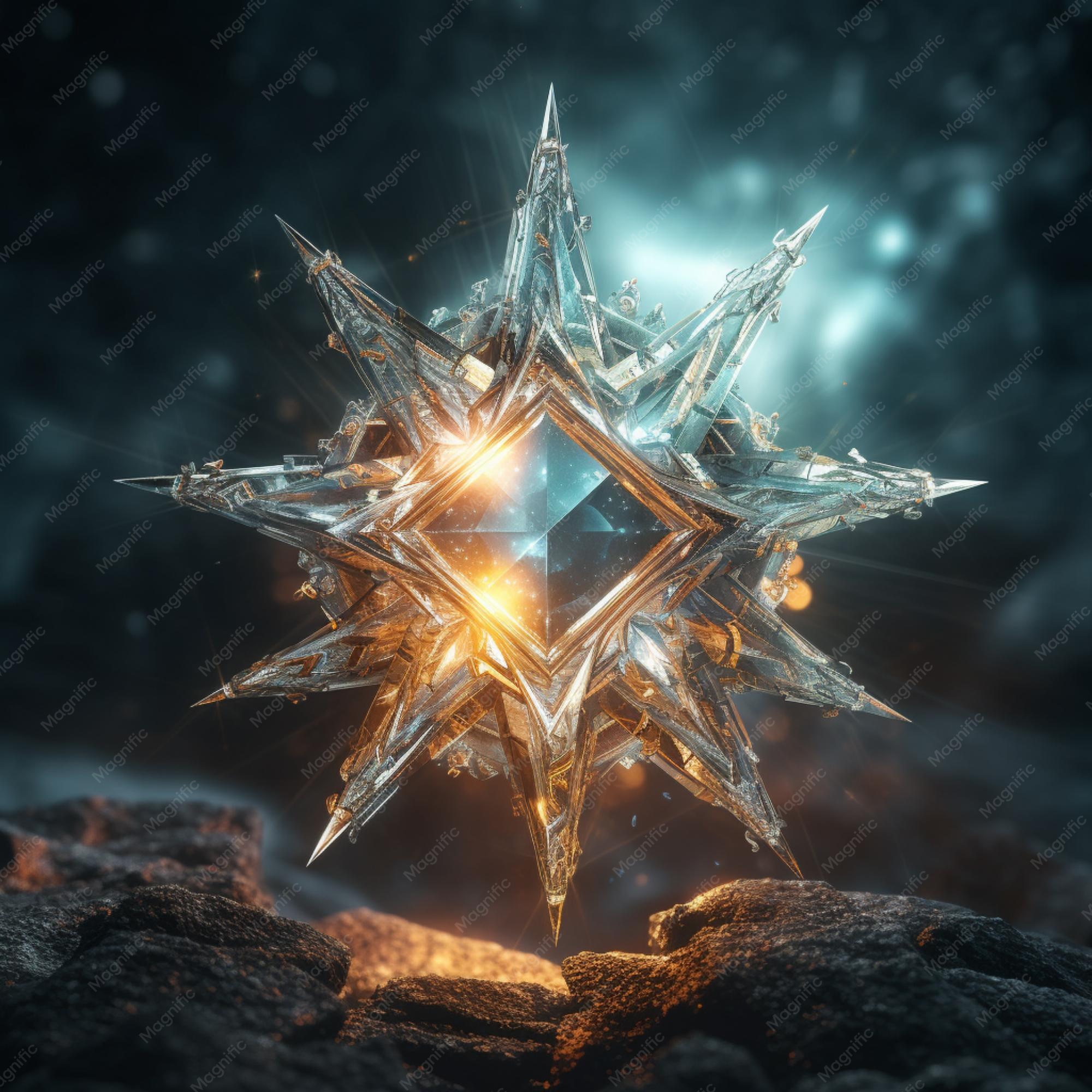  a beautiful 3d star shaped render with light effects Bildidee 