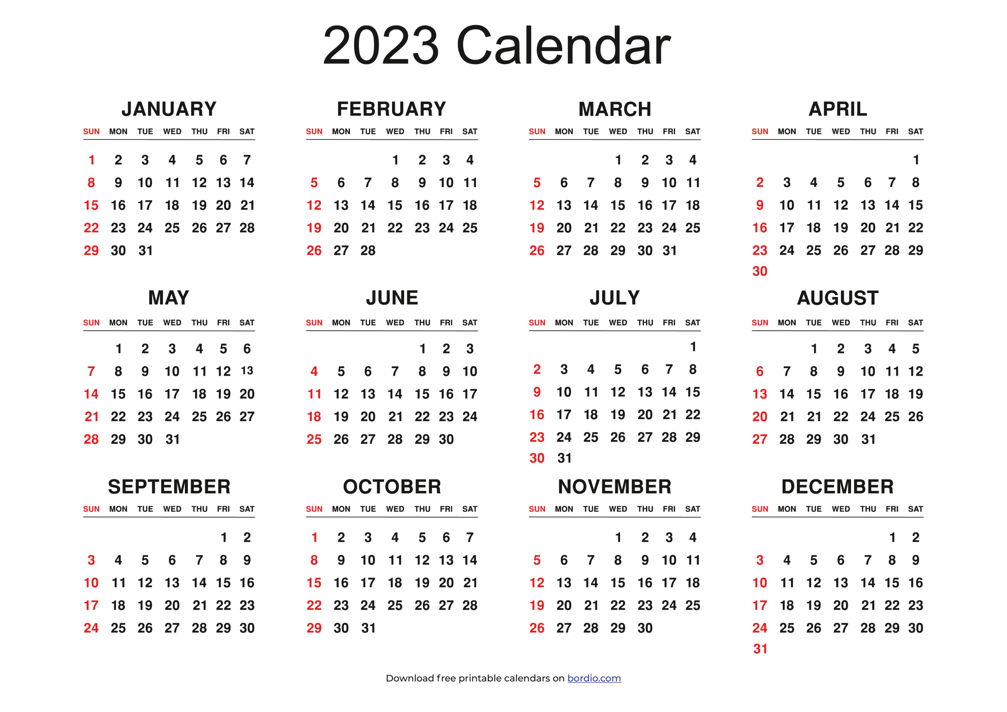  Calendar 2023 Printable - King Printables Bildidee 