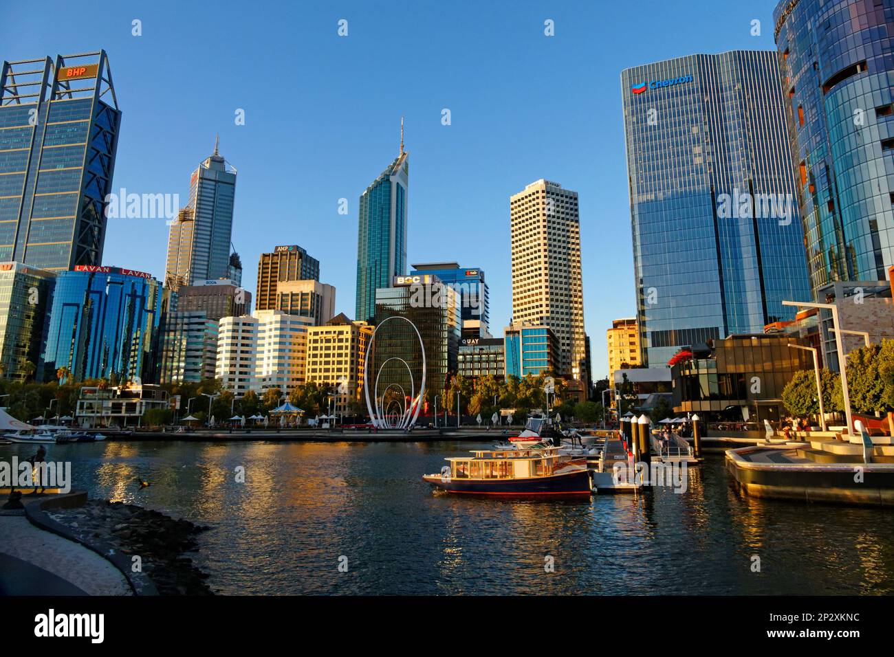 Perth city buildings and skyline 2023, Perth, Western Australia Stock Illustration 
