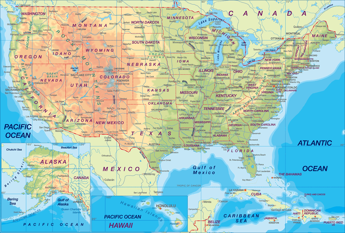  United States Map - Guide of the World Bildidee 