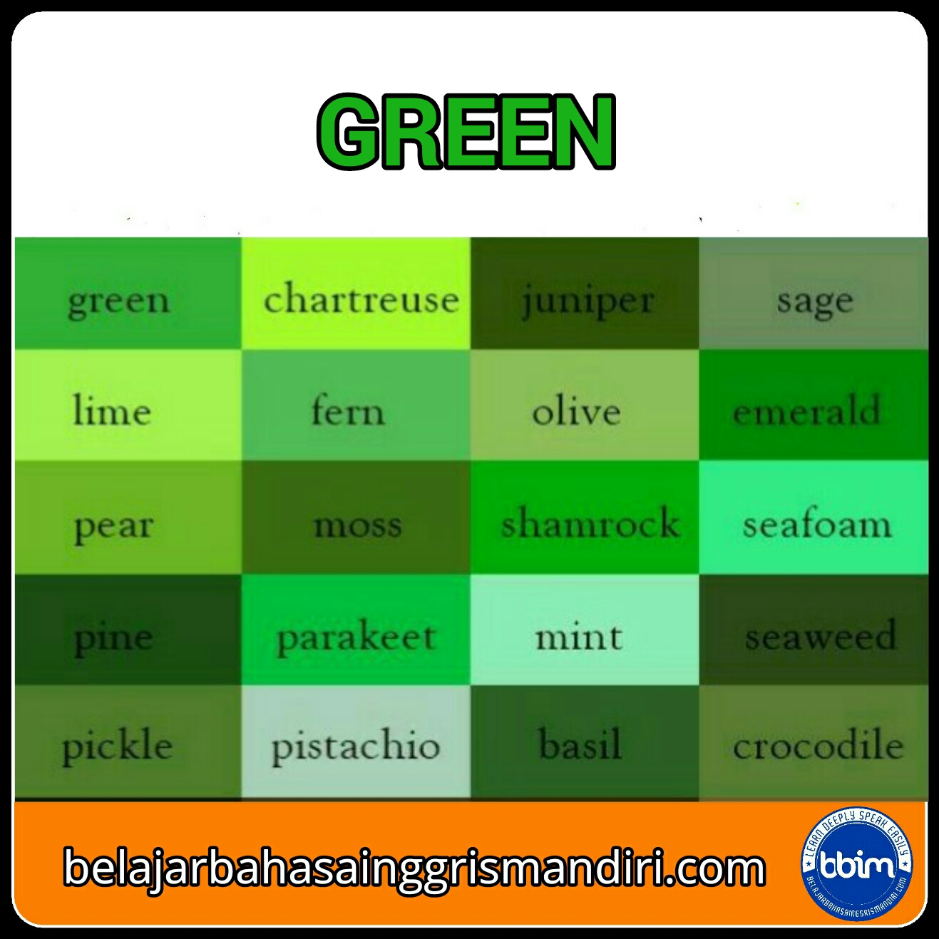 Macam Macam Warna Hijau Pada Kain
