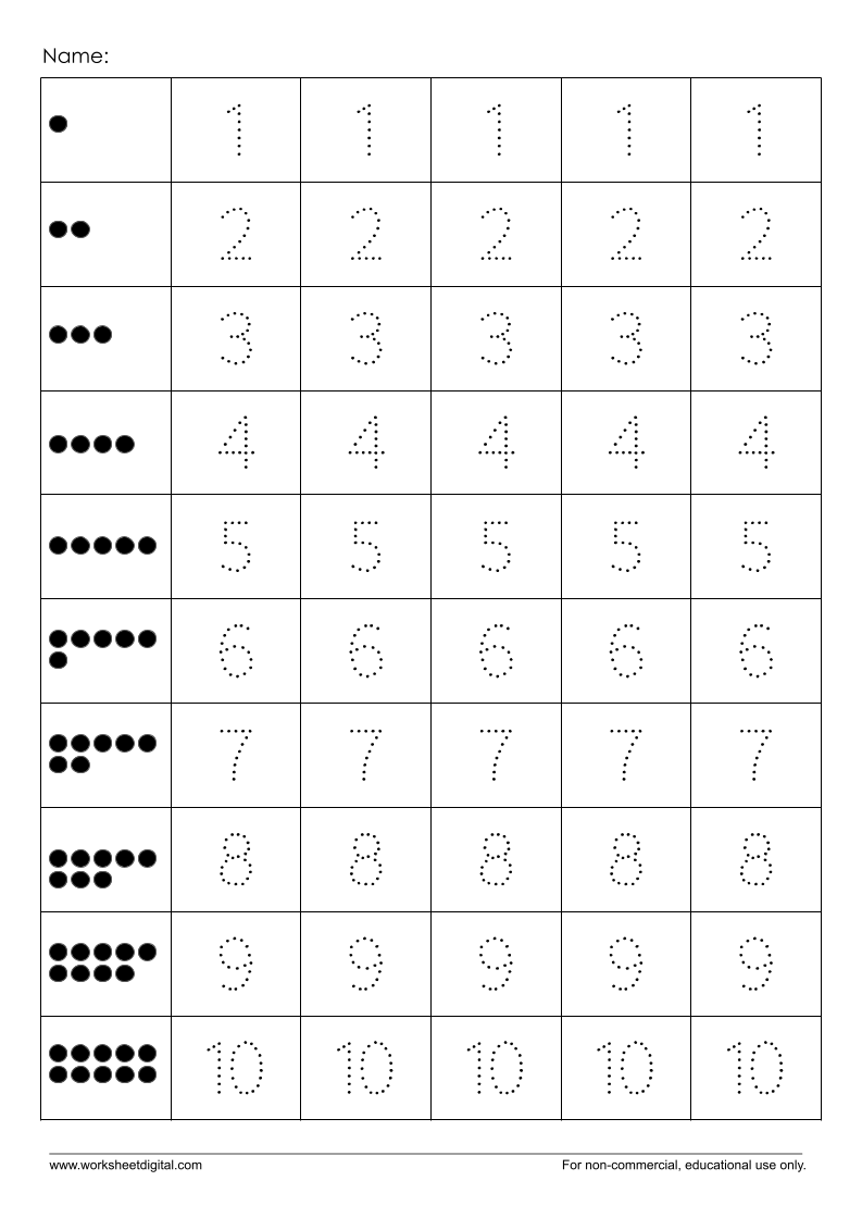  Number Tracing 1 - 10 - Worksheet Digital 