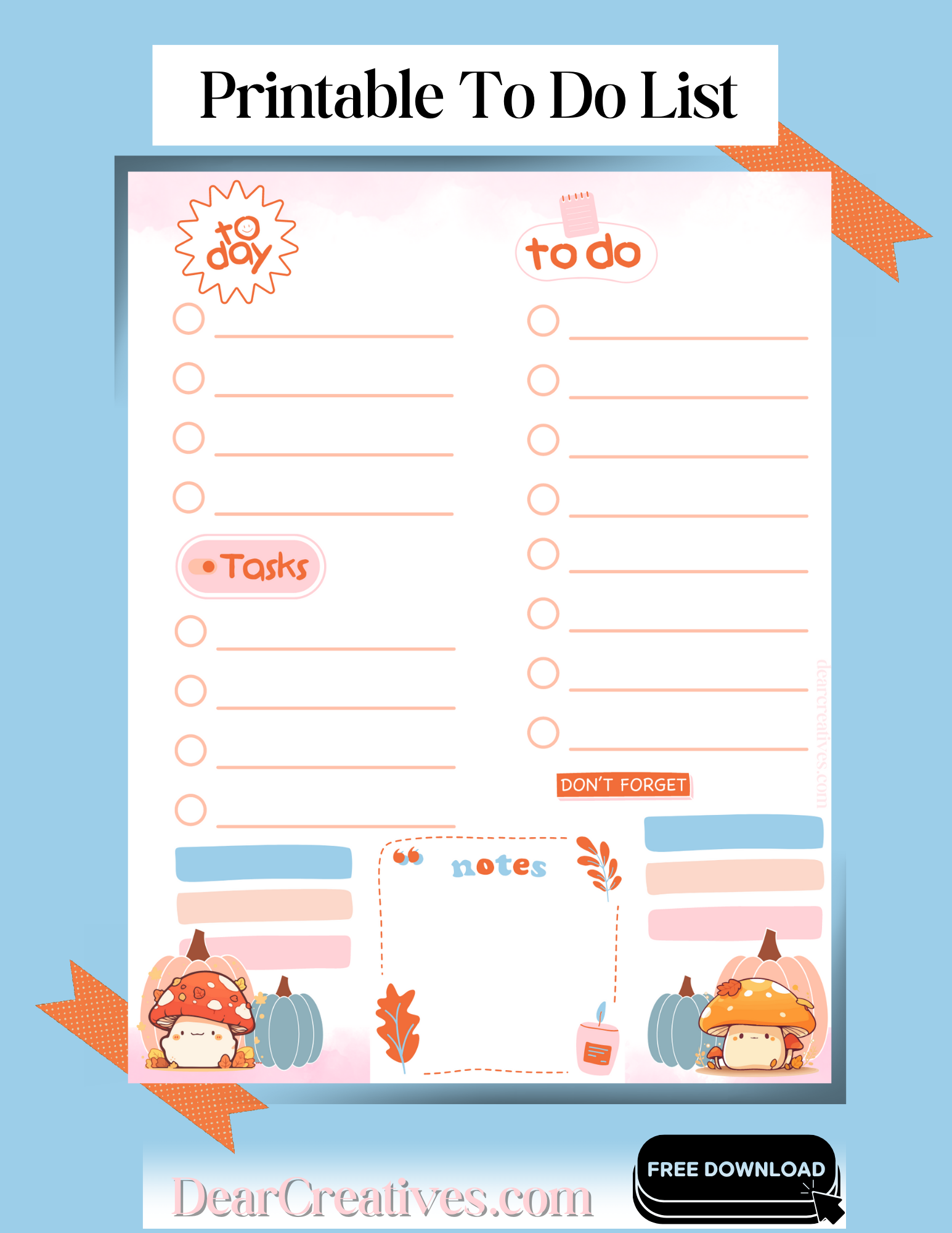  Pretty Printable To Do List 