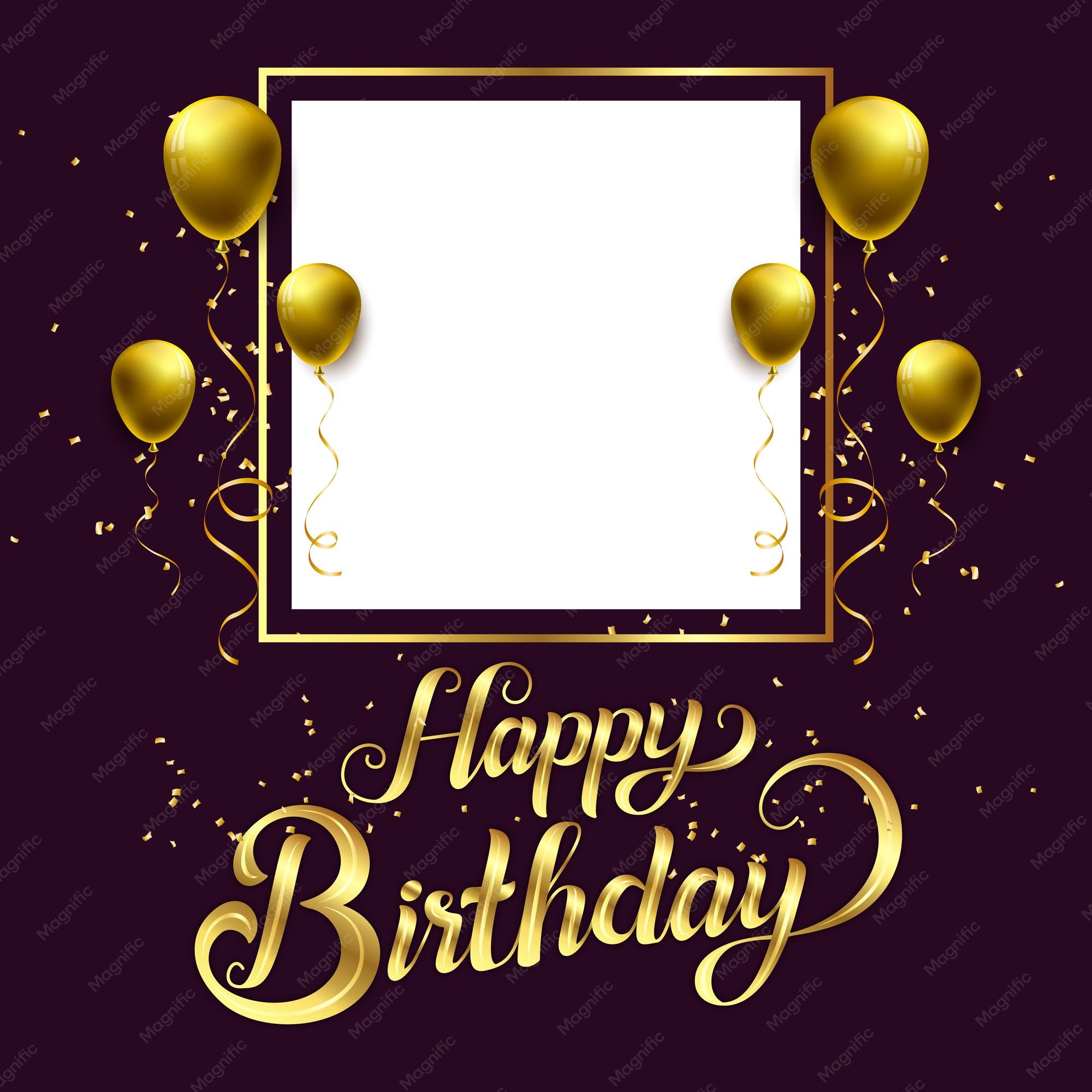 Premium Vector | Beautiful happy birthday card with balloons and golden