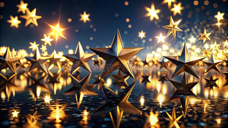  Stunning 3D Celestial Stars Premium Glowing Reflective Surface Imagery Motiv 