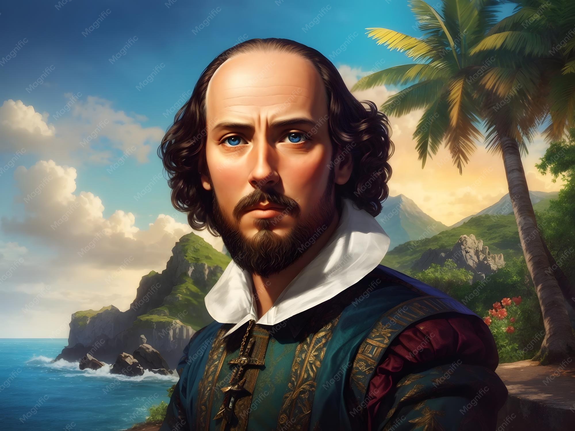 Premium Photo | A vibrant and realistic portrait of William Shakespeare